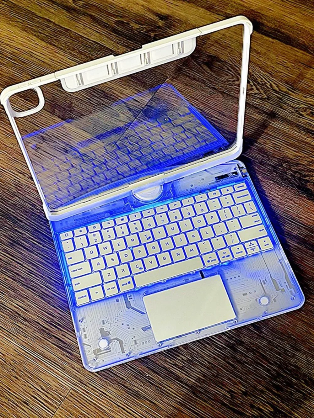 GUSGU iPad Pro 13 M4 M5 Keyboard Case Trackpad Backlit 360° Rotating Stand